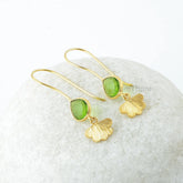 Peridot Quartz Earrings, Peridot Quartz 8x10mm Pear Gemstone Silver Earrings, Dangle Drop Earrings, Gold Plated Earrings, Gift For Her
